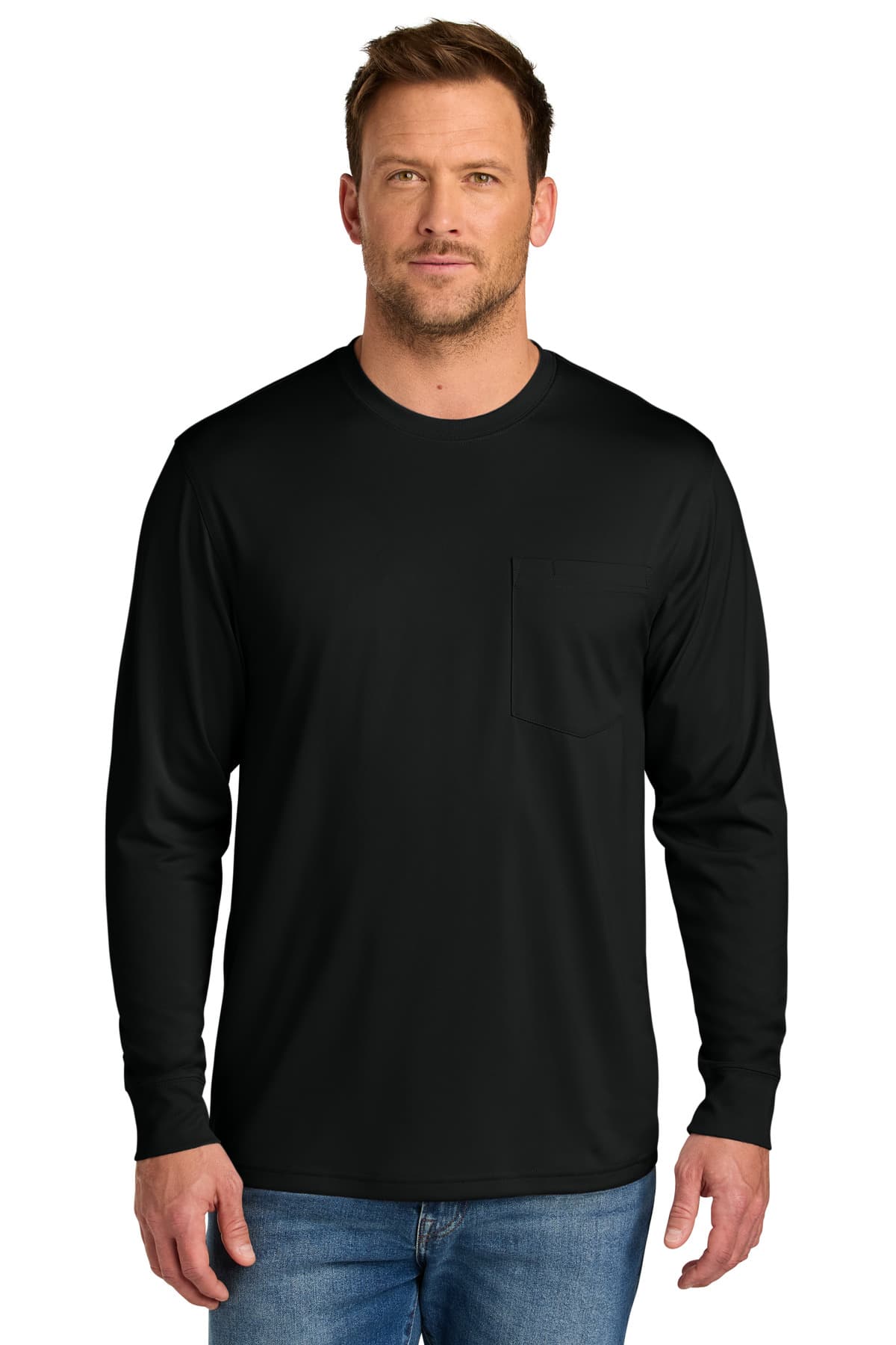 CornerStone Workwear Pro Long Sleeve Pocket Tee CS440LSP Black front