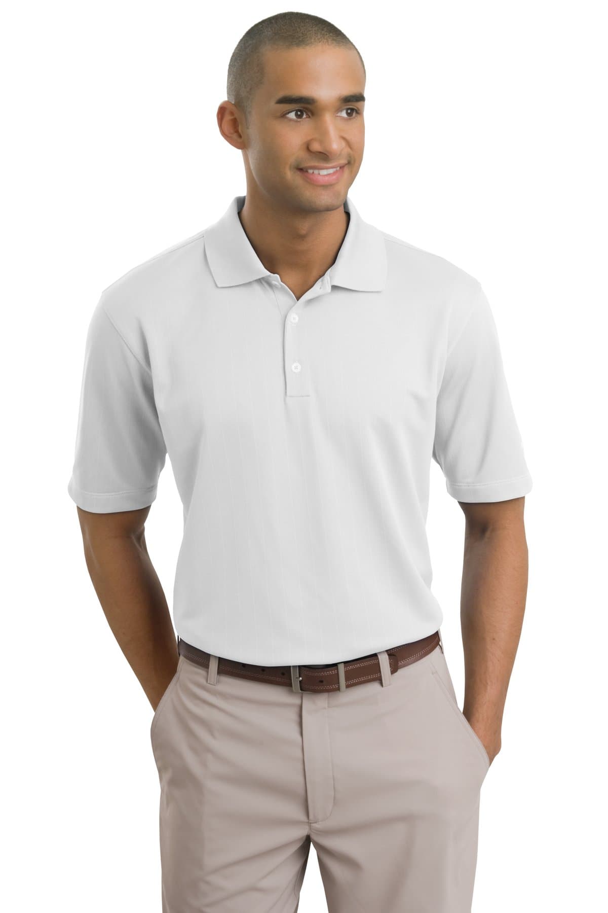 DISCONTINUED Nike Dri-FIT Textured Polo. 244620 White front