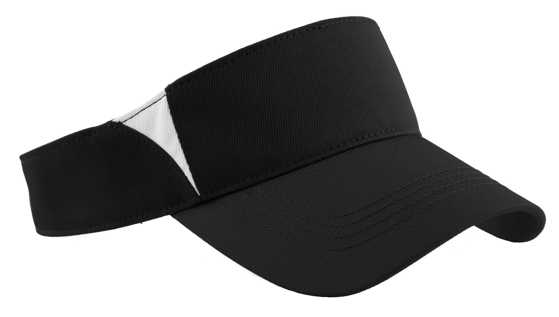 Sport-Tek Dry Zone Colorblock Visor. STC13 Black/ White front